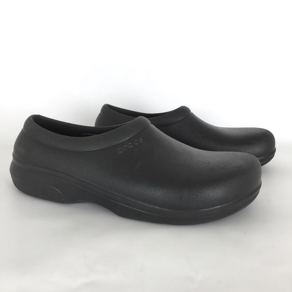 Crocs On The Clock Unisex Black Slip Resistant Comfort Work Clogs Shoes M5/W7